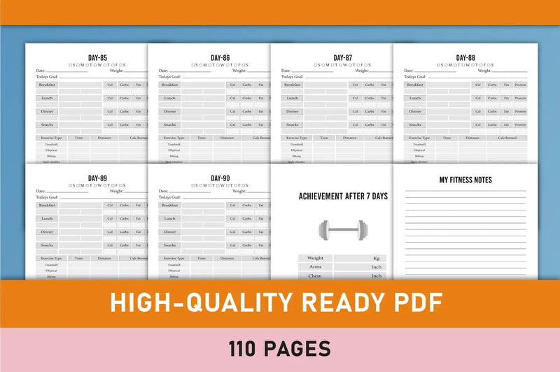 Day Weight Loss Planner - Printable Bundle - CraftNest - Digital Crafting and Art