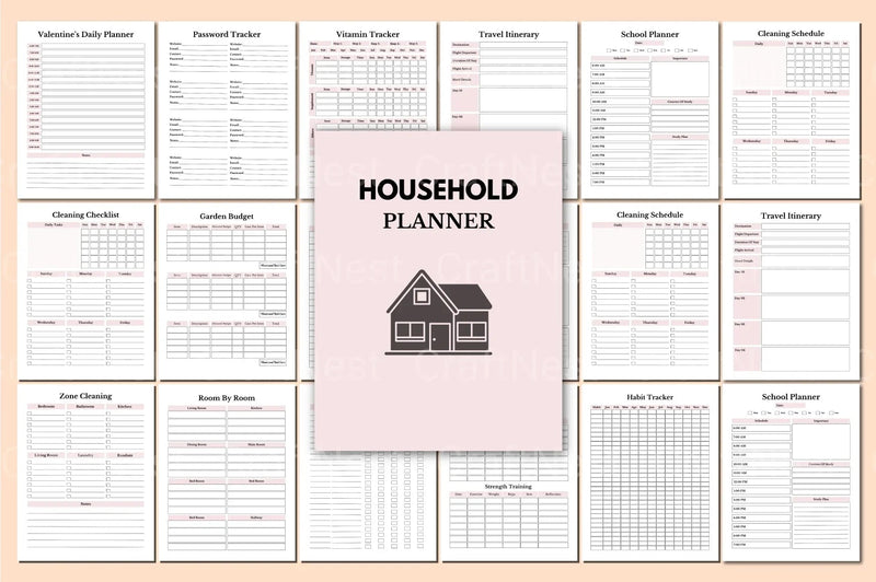 Household Planner for Efficient Home Management - CraftNest - Digital Crafting and Art