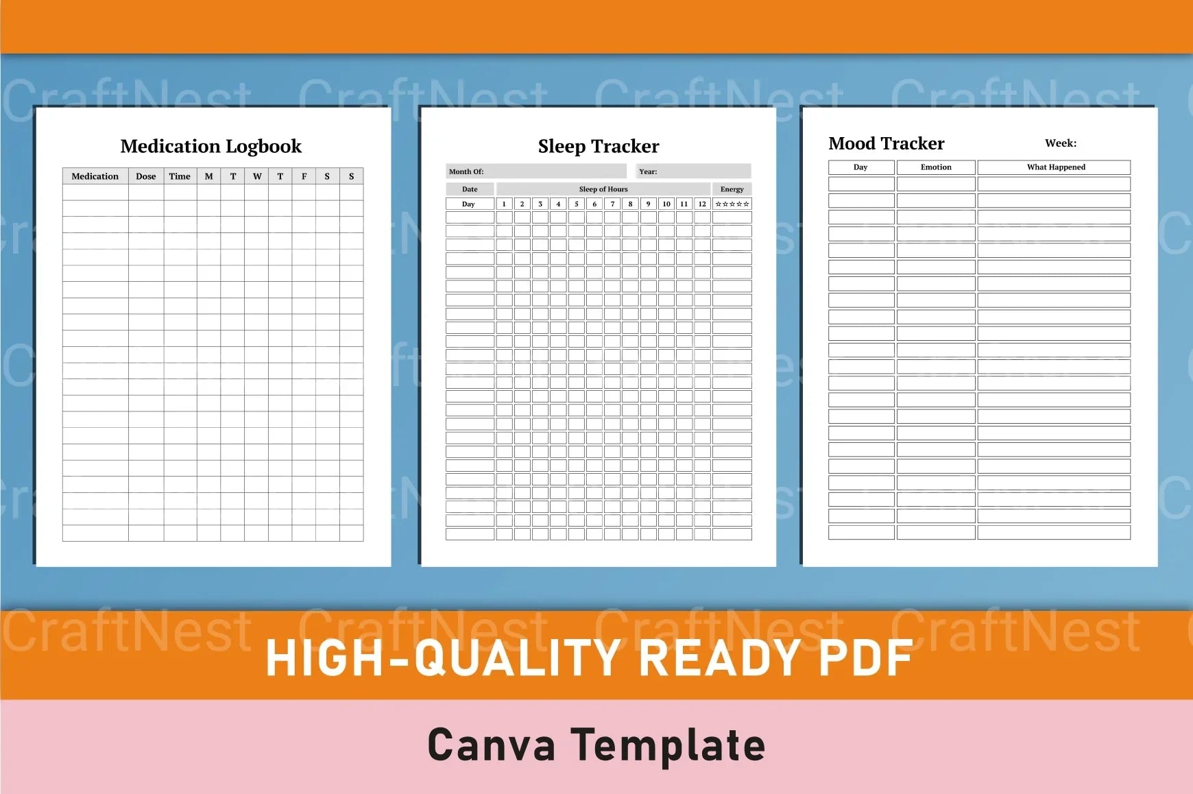 ADHD Planner Canva Template for Effective Organization - CraftNest - Digital Crafting and Art