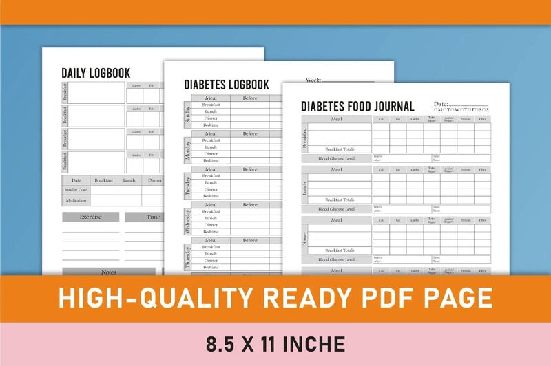 Diabetes Planner Printable Bundle - CraftNest - Digital Crafting and Art