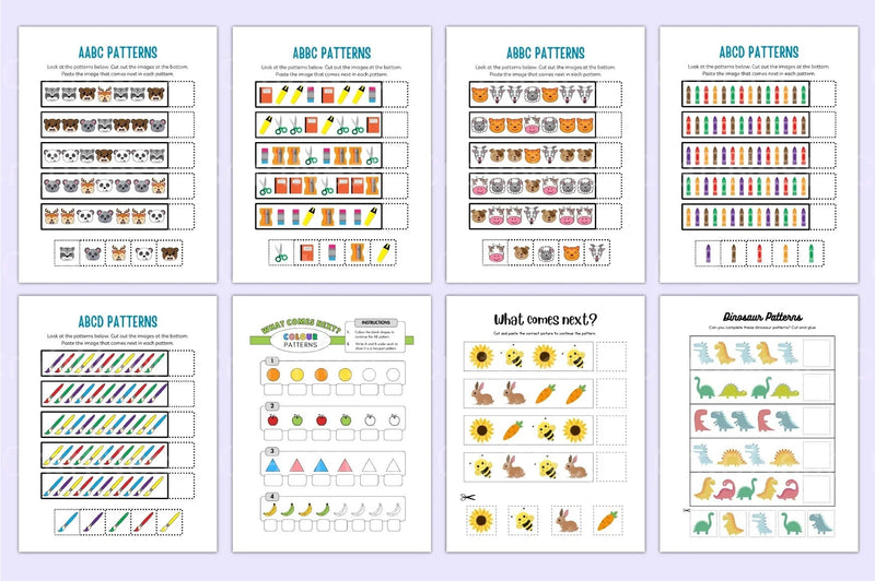 Kindergarten Pattern Workbook for Early Learning - CraftNest - Digital Crafting and Art
