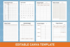 Happy Life Planner Canva Interior - CraftNest - Digital Crafting and Art