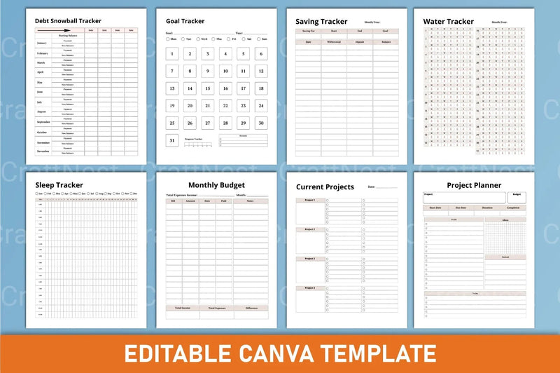 Happy Life Planner Canva Interior - CraftNest - Digital Crafting and Art