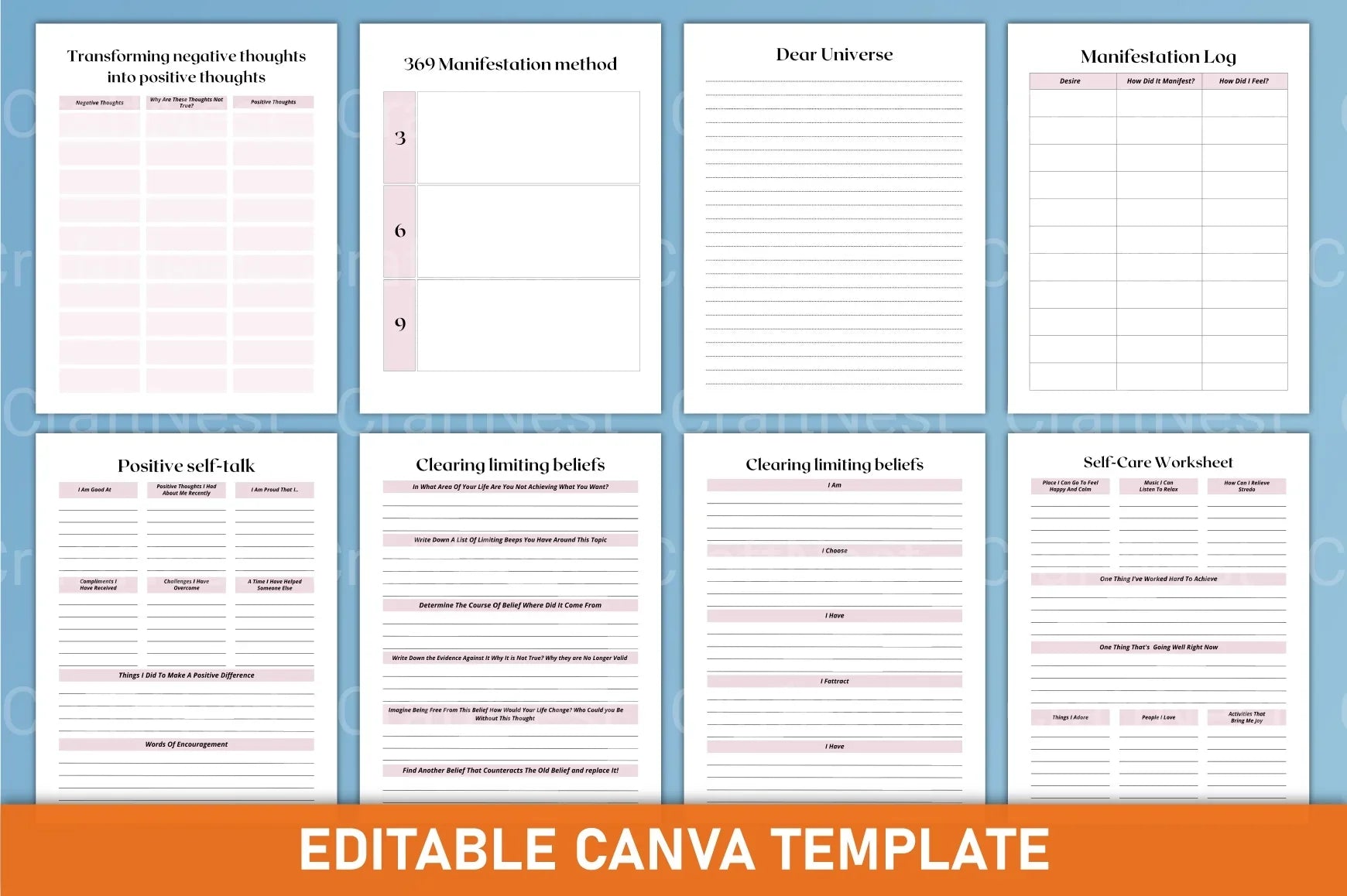 Manifestation Canva Template for Creative Designs - CraftNest - Digital Crafting and Art
