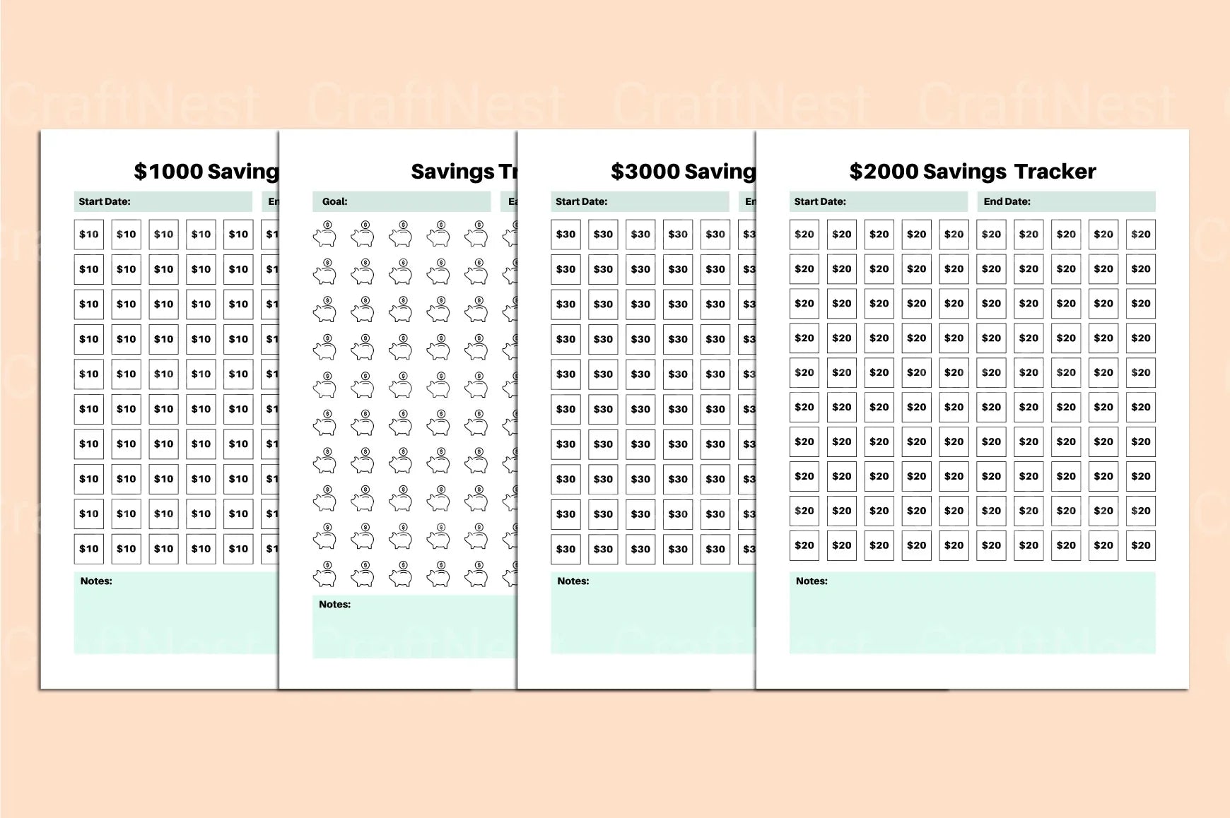 Efficient Saving Tracker for Budget Management - CraftNest - Digital Crafting and Art
