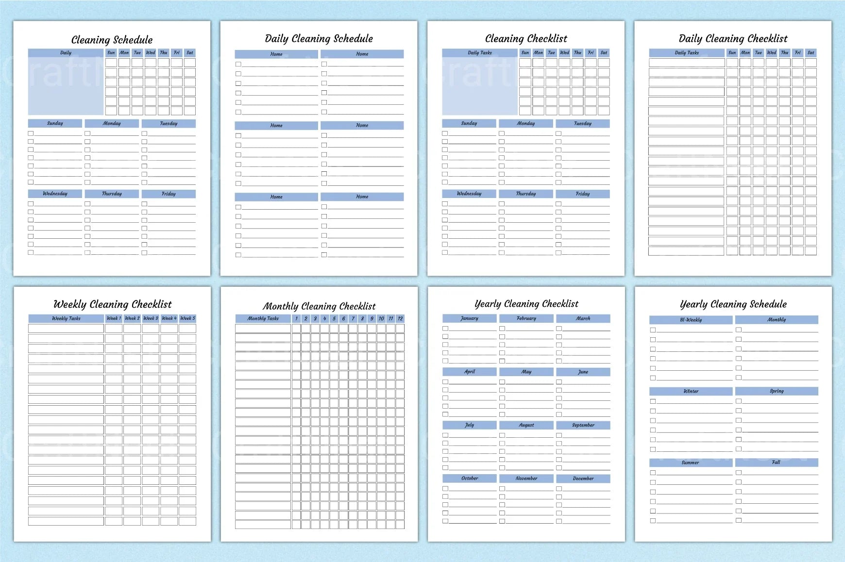 Efficient Cleaning Planner for Organized Homes - CraftNest - Digital Crafting and Art