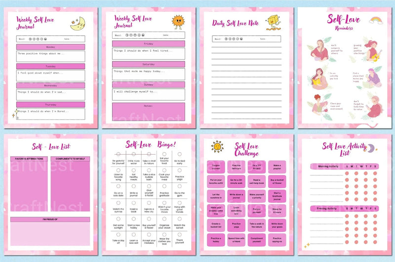 Self Love Workbook for Personal Growth - CraftNest - Digital Crafting and Art