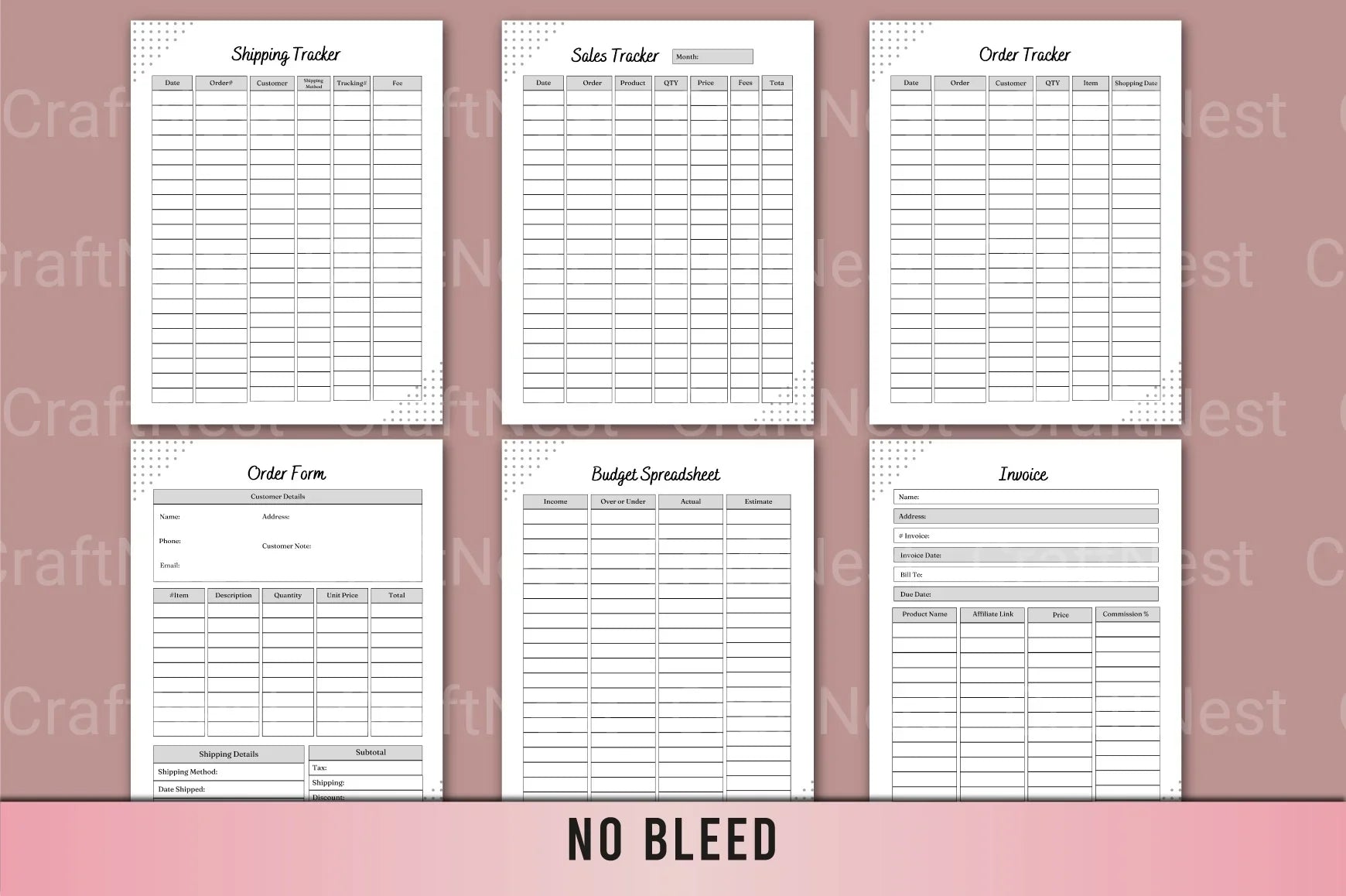 Small Business Planner Template - CraftNest - Digital Crafting and Art