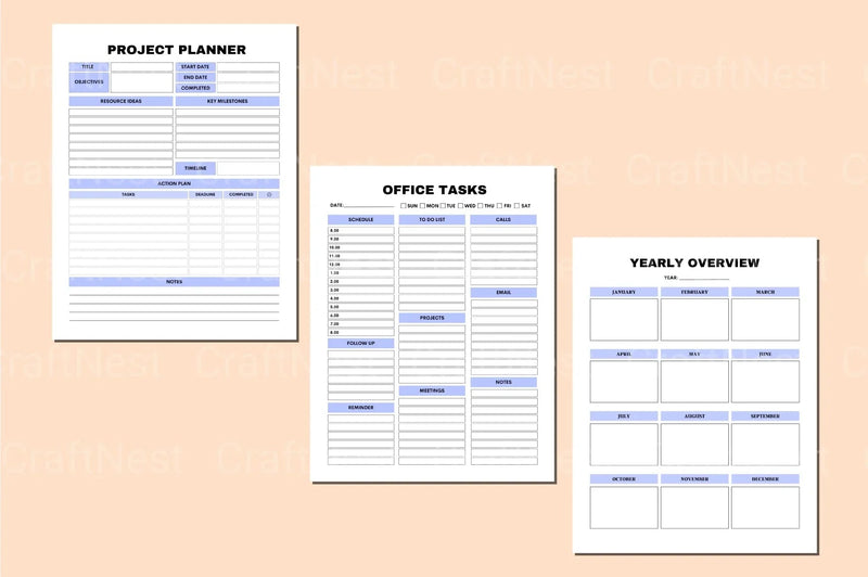 Office Tasks Planner - CraftNest - Digital Crafting and Art