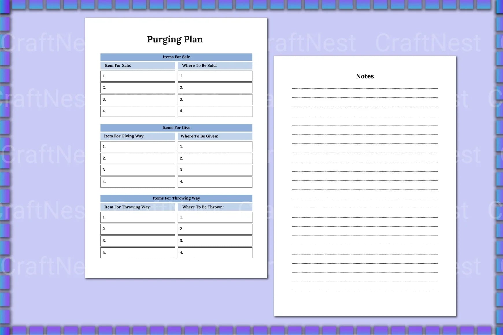 Decluttering Planner Organizer - CraftNest - Digital Crafting and Art