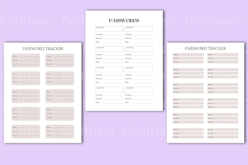 Password Tracker Tool - CraftNest - Digital Crafting and Art