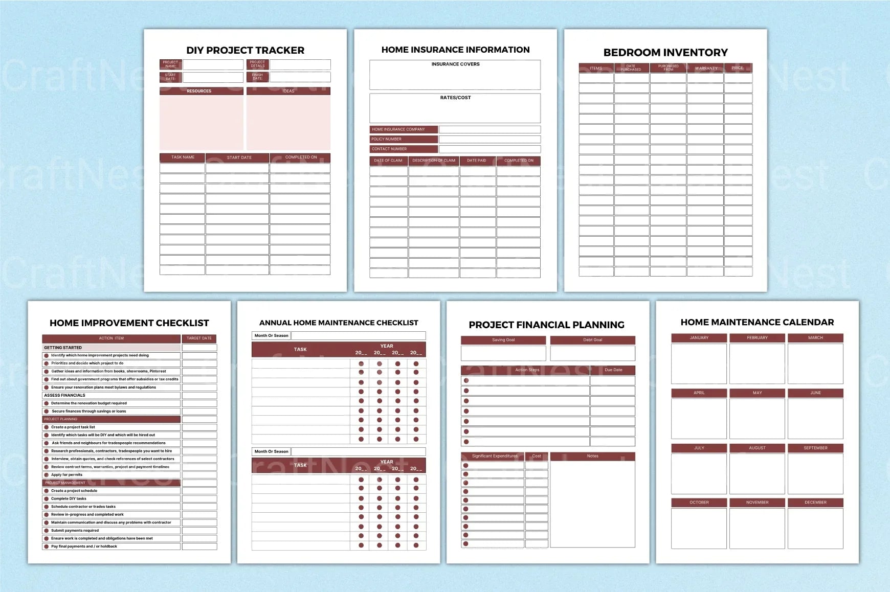 Home Maintenance Planner Guide - CraftNest - Digital Crafting and Art