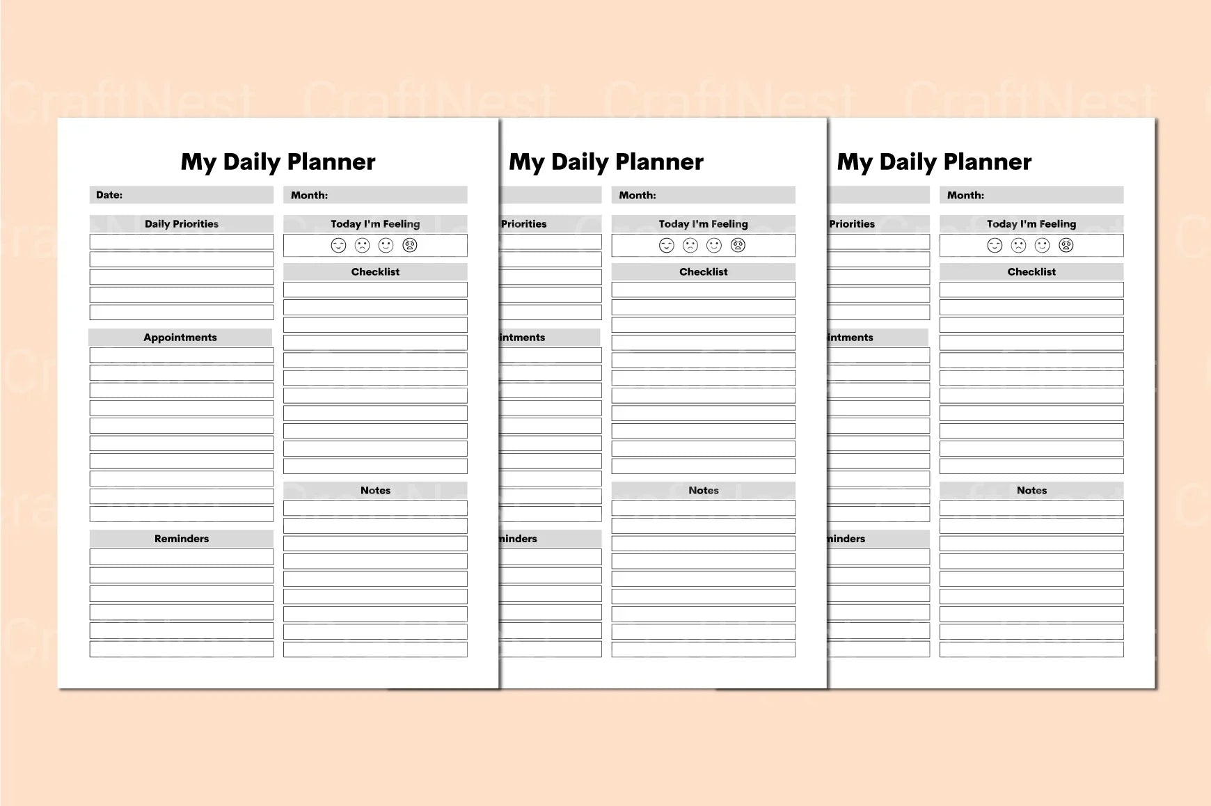 ADHD Productivity Planner - CraftNest - Digital Crafting and Art