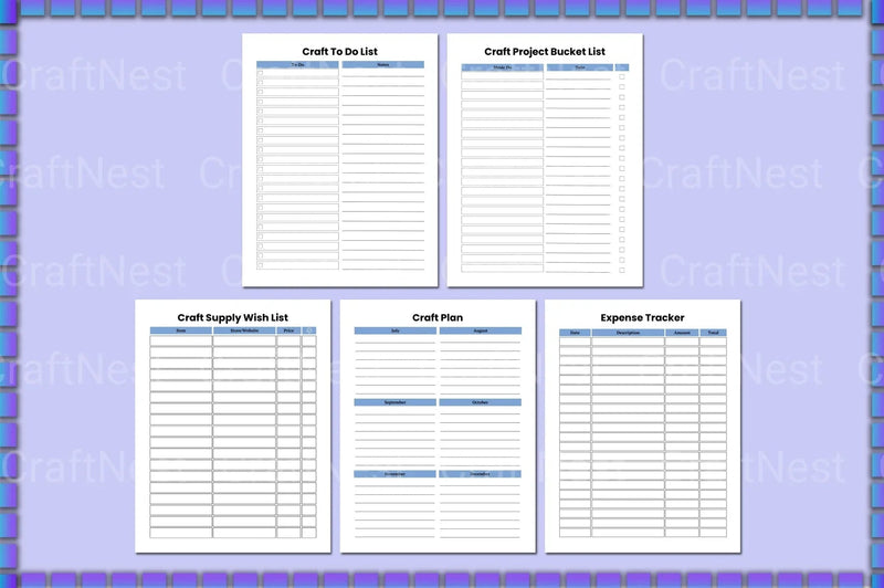 Craft Planner Template - CraftNest - Digital Crafting and Art