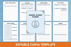 Nursing Student Planner Canva Template - CraftNest - Digital Crafting and Art