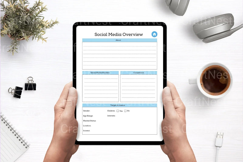 Social Media Planner Template - CraftNest - Digital Crafting and Art