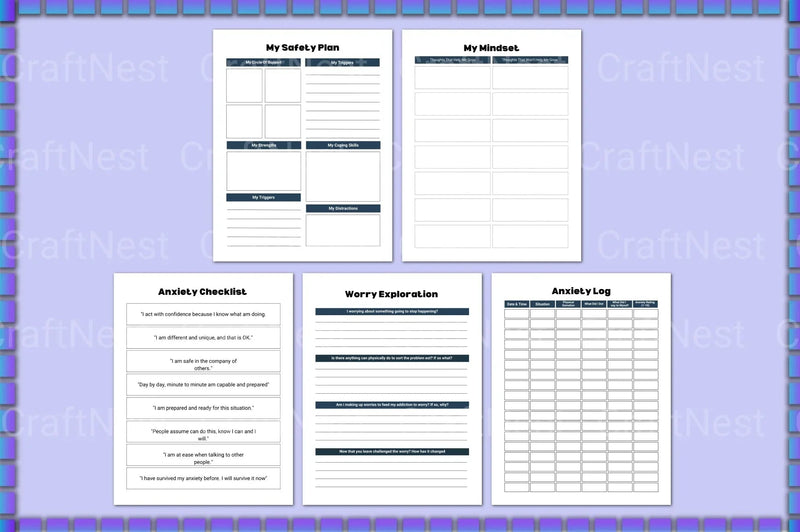 Mental Health Planner for Well-being and Organization - CraftNest - Digital Crafting and Art