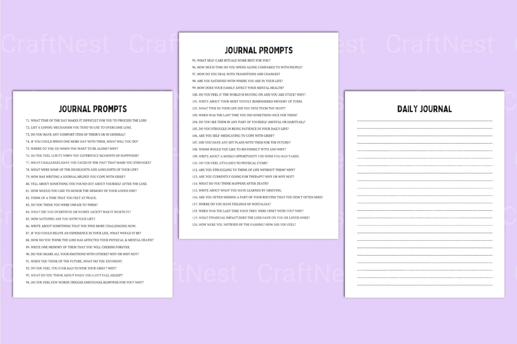 Grief Prompts for Healing and Reflection - CraftNest - Digital Crafting and Art