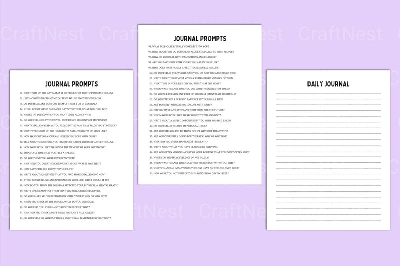Grief Prompts for Healing and Reflection - CraftNest - Digital Crafting and Art