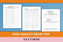 Restaurant Reservation Logbook Planner - CraftNest - Digital Crafting and Art