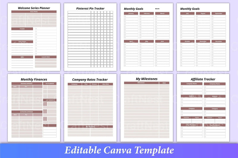 Online Business Planner Canva Template - CraftNest - Digital Crafting and Art