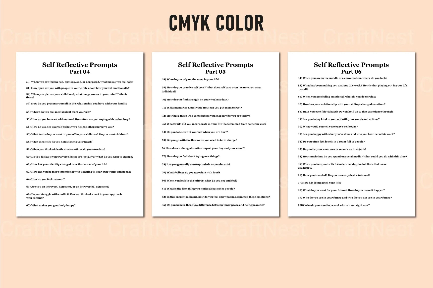 Self-Reflective Prompts for Personal Growth - CraftNest - Digital Crafting and Art