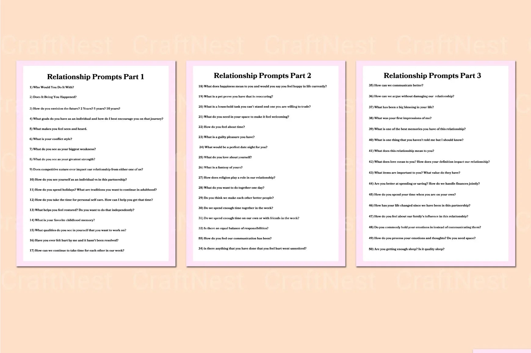 Engaging Relationship Prompts for Deeper Connections - CraftNest - Digital Crafting and Art