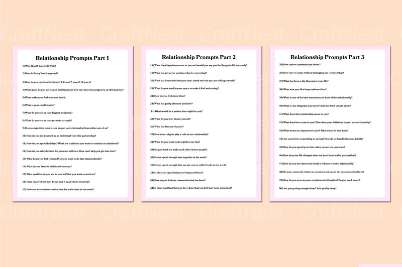 Engaging Relationship Prompts for Deeper Connections - CraftNest - Digital Crafting and Art