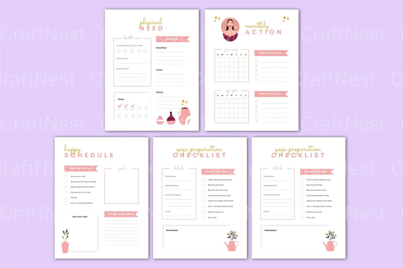 Self Growth Planner - CraftNest - Digital Crafting and Art