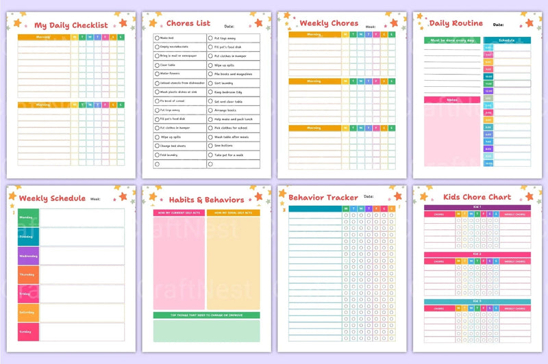 Kids Chore Chart for Task Management - CraftNest - Digital Crafting and Art