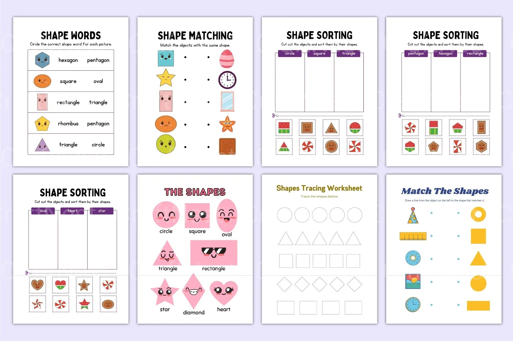 Kindergarten Shapes Workbook for Early Learning - CraftNest - Digital Crafting and Art