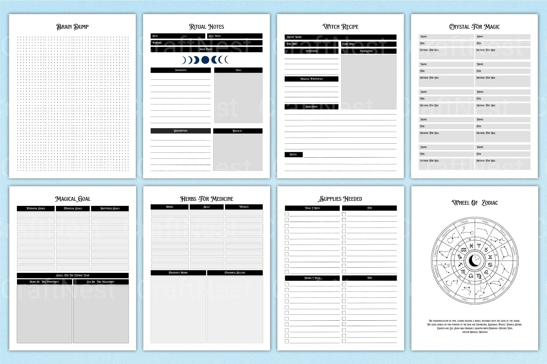 Witchy Planner: Enchant Your Daily Organization - CraftNest - Digital Crafting and Art
