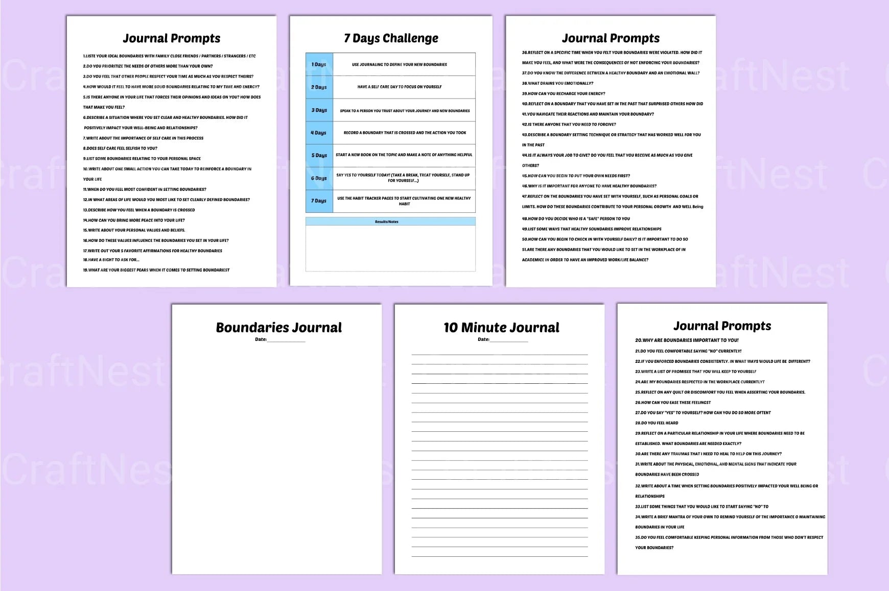 Mental Health Prompts for Wellbeing - CraftNest - Digital Crafting and Art