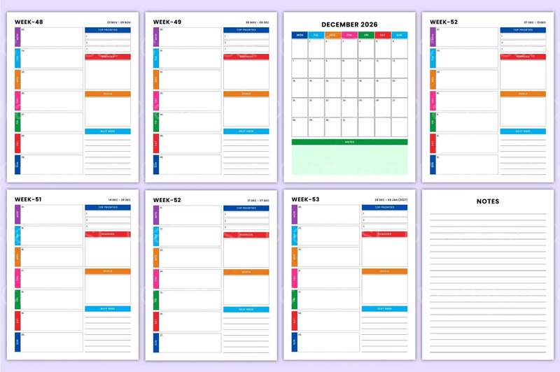 Weekly Planner Organizer - CraftNest - Digital Crafting and Art