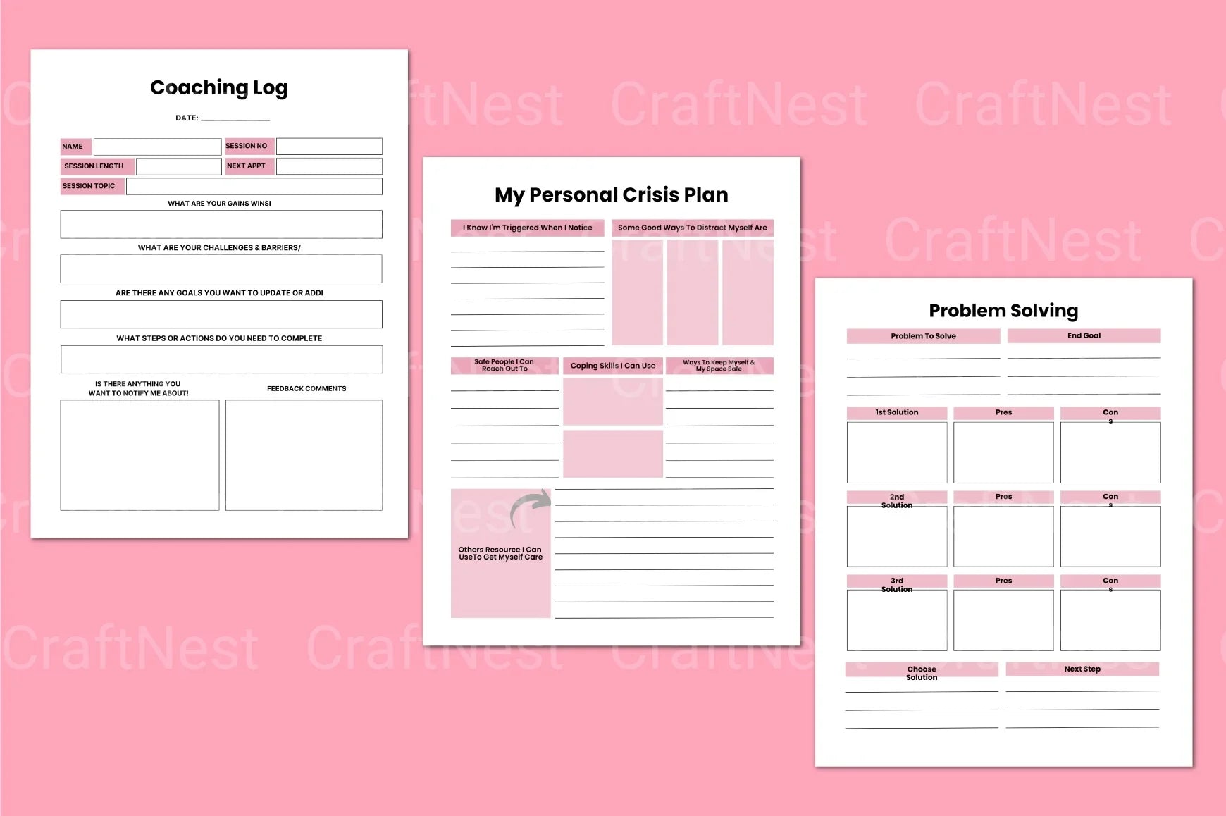 Growth Mindset Coaching Workbook - CraftNest - Digital Crafting and Art