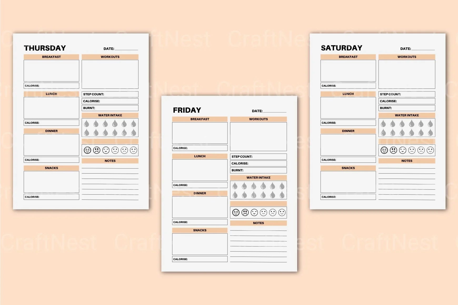 Day Food Diary: Track Your Meals and Nutrition - CraftNest - Digital Crafting and Art