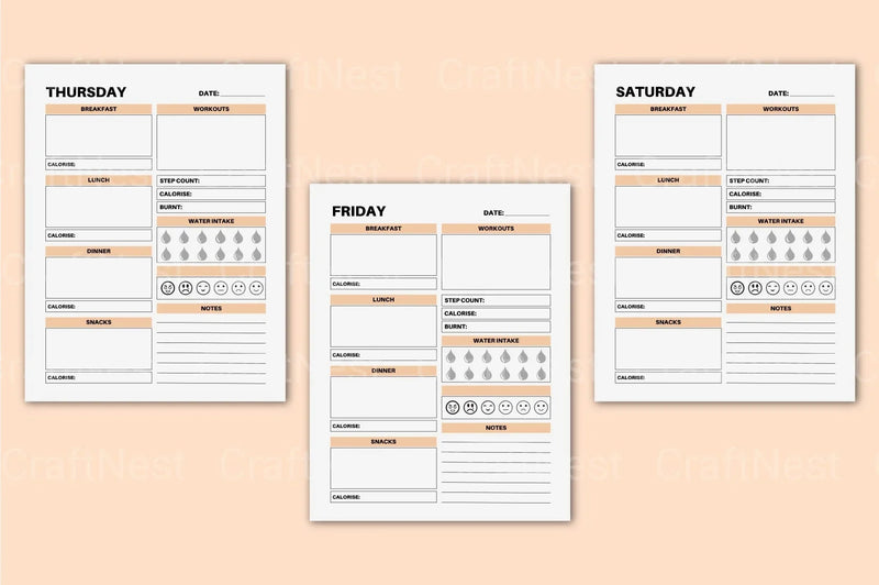 Day Food Diary: Track Your Meals and Nutrition - CraftNest - Digital Crafting and Art