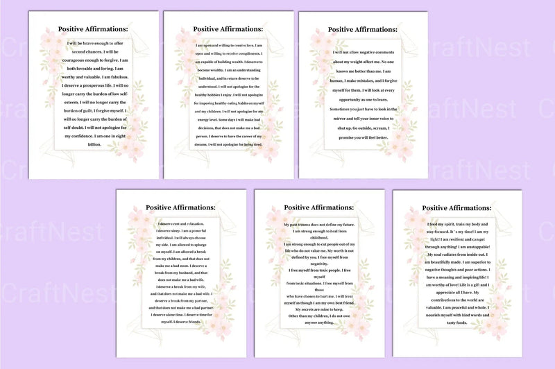 Positive Affirmations for Women - CraftNest - Digital Crafting and Art
