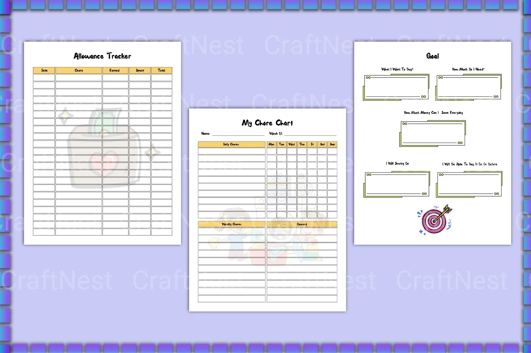 Kids Savings Tracker: Fun & Easy Money Management - CraftNest - Digital Crafting and Art