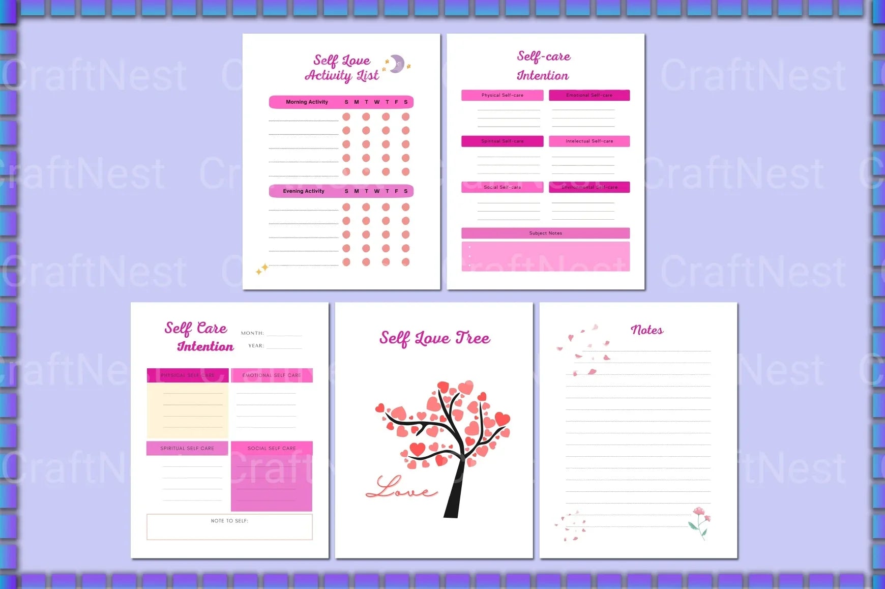 Self Love Workbook for Personal Growth - CraftNest - Digital Crafting and Art