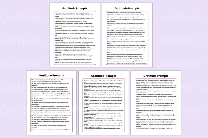 350 Gratitude Prompts for Daily Reflection - CraftNest - Digital Crafting and Art
