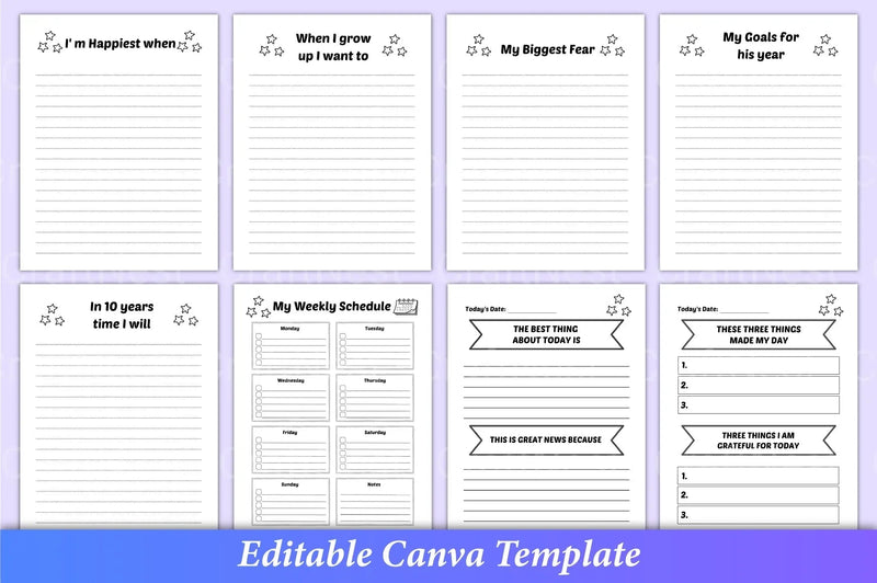 Gratitude Journal for Kids Canva Interior - CraftNest - Digital Crafting and Art