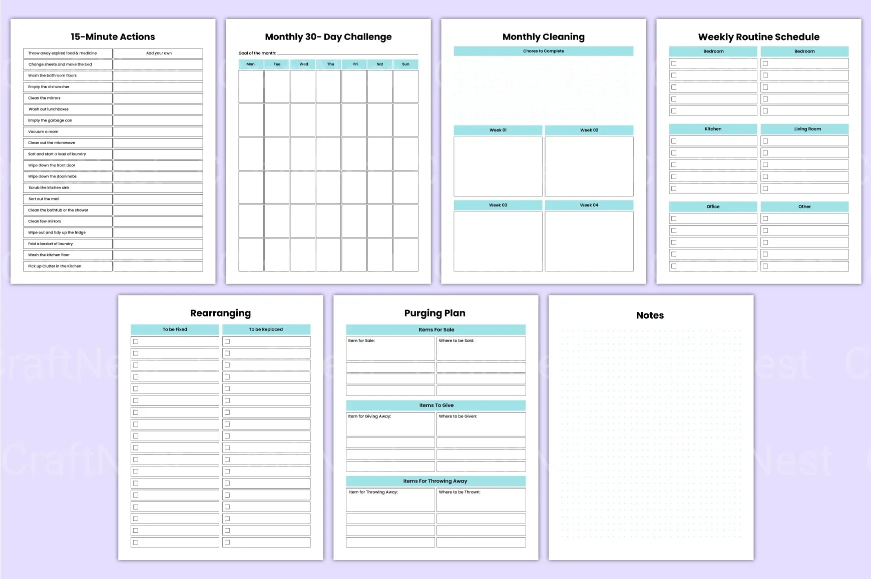 Decluttering Planner Organizer - CraftNest - Digital Crafting and Art