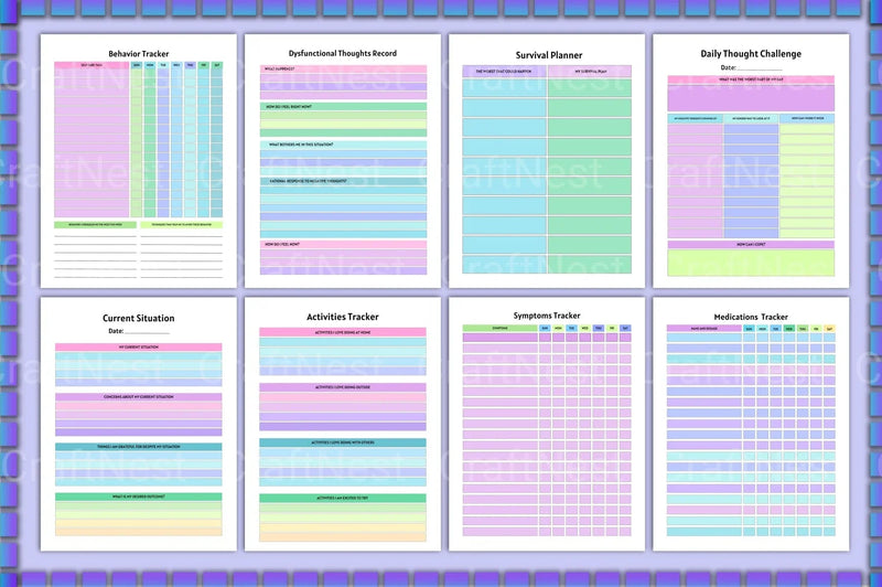 Anxiety and Depression Workbook for Mental Health - CraftNest - Digital Crafting and Art