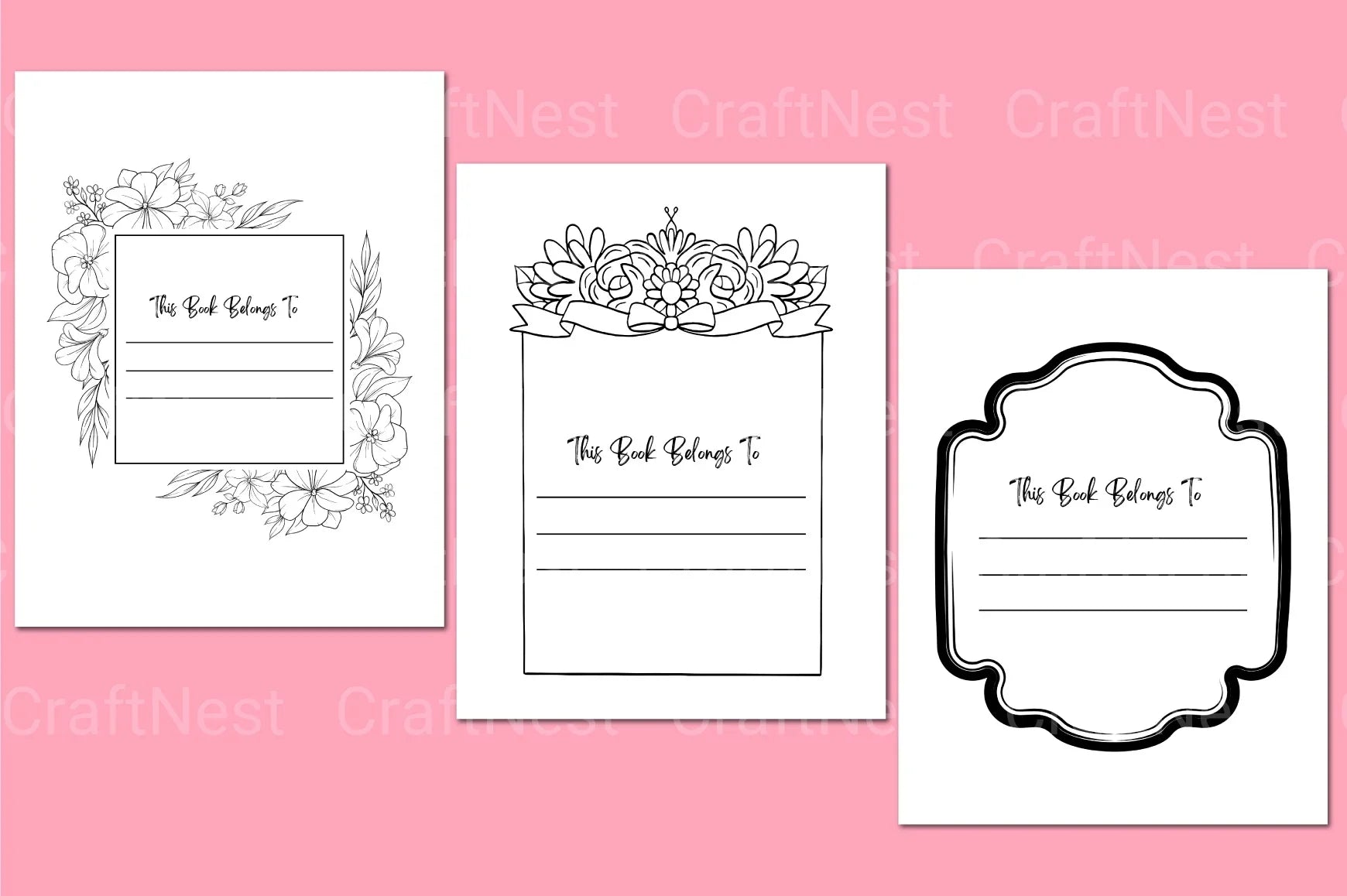 This Book Belongs To: Personalized Bookplate Design - CraftNest - Digital Crafting and Art