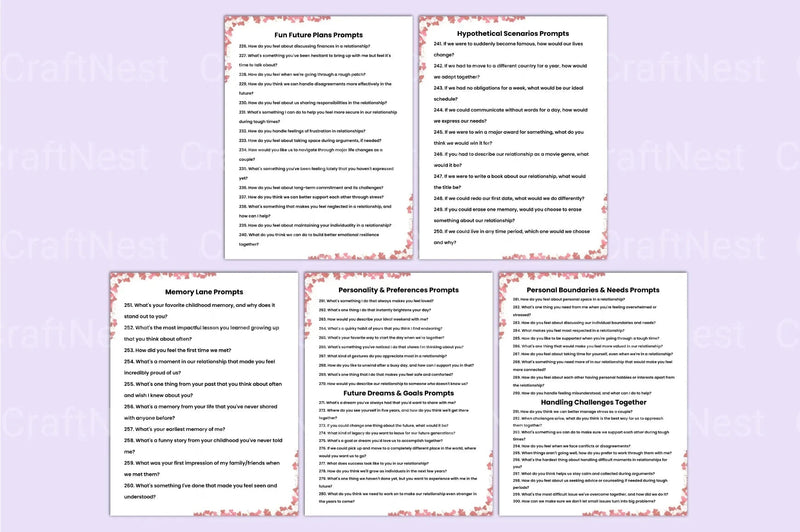 Engaging Relationship Prompts for Deeper Connections - CraftNest - Digital Crafting and Art