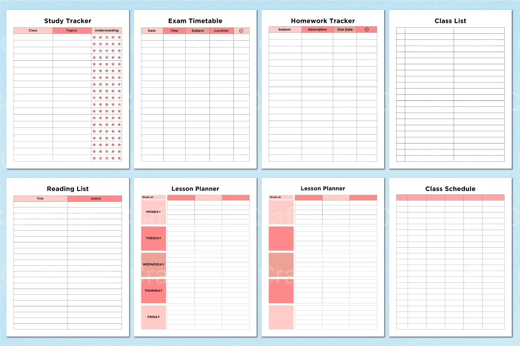 Student Planner Template on Canva - CraftNest - Digital Crafting and Art