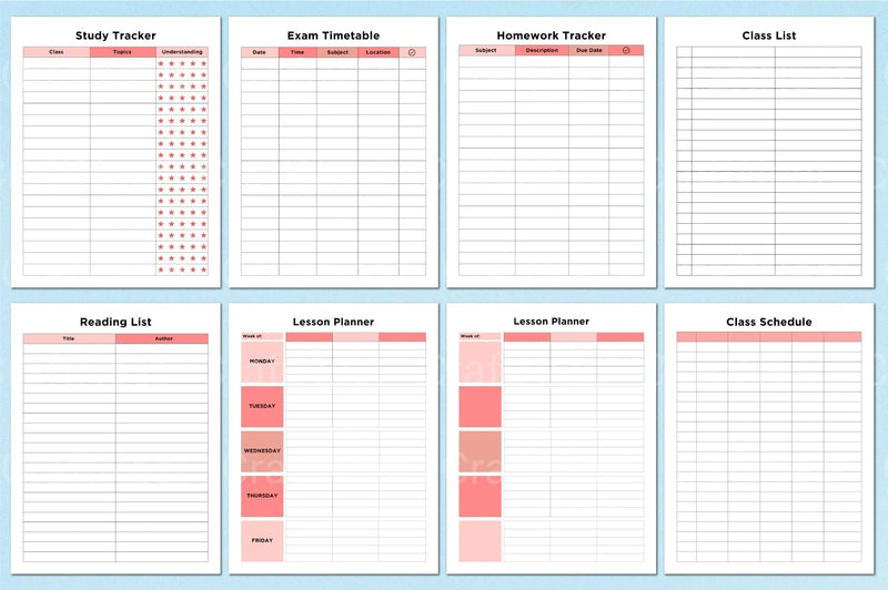 Student Planner Template on Canva - CraftNest - Digital Crafting and Art