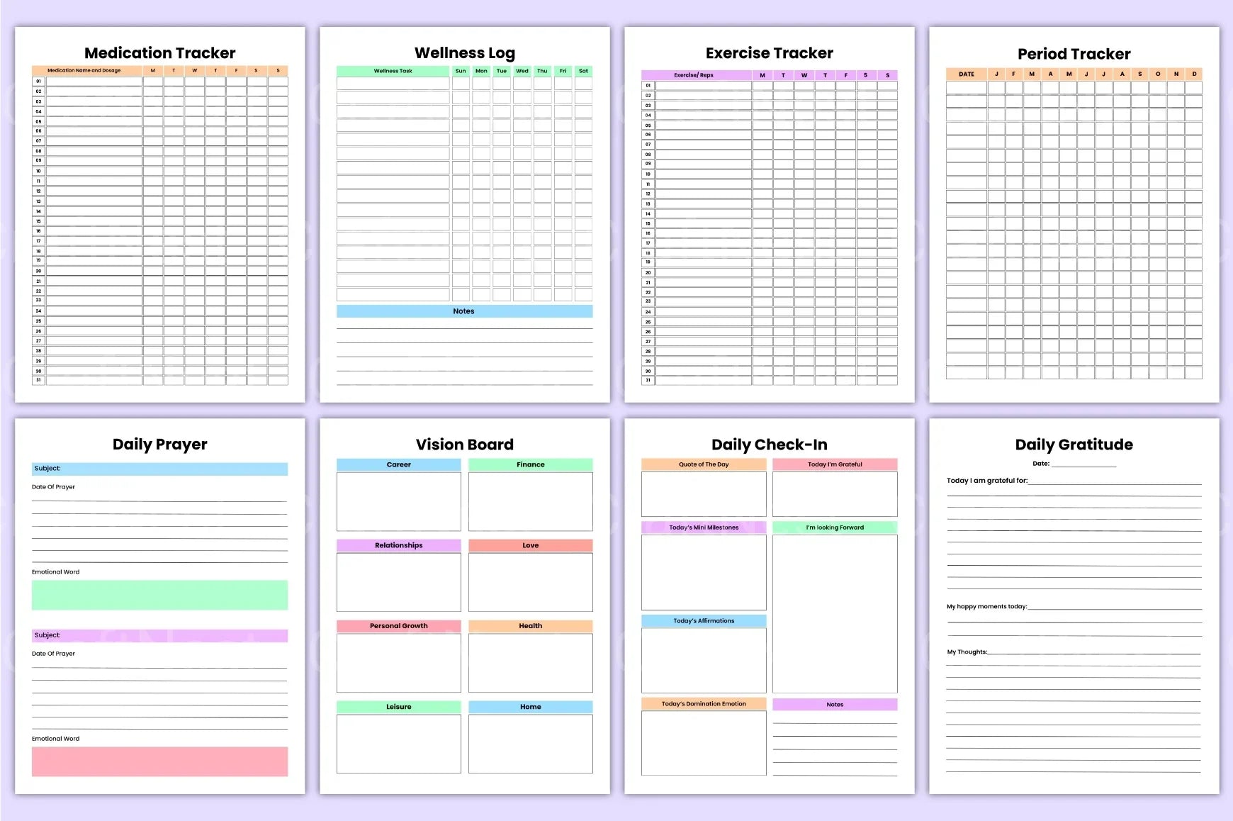 Wellness Lifestyle Organizer - CraftNest - Digital Crafting and Art