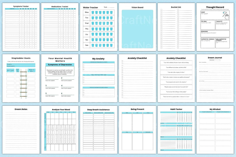 Anxiety and Depression Workbook - CraftNest - Digital Crafting and Art